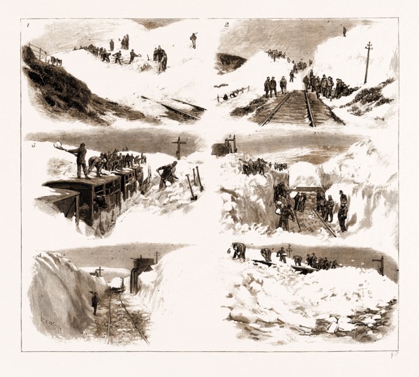 THE RECENT GREAT SNOW STORM IN SCOTLAND, SCENES ON THE HIGHLAND RAILWAY, UK, 1881: 1. Finding the