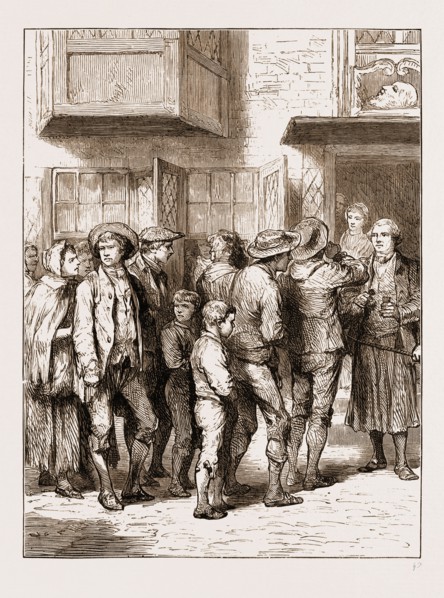 REMINISCENCES OF OLD BOW STREET POLICE COURT, LONDON, UK, 1881: PRISONERS ON THEIR WAY TO GAOL, A