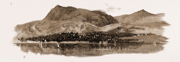THE EARTHQUAKE AT SCIO, 1881: 1. The Island and Town of Scio from the East: Scene of the Massacre