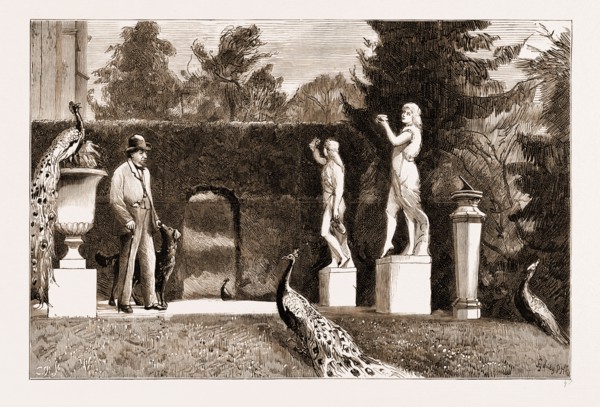 THE FUNERAL OF THE LATE EARL OF BEACONSFIELD, NOTES AT HUGHENDEN: ON THE TERRACE, THE LATE EARL'S