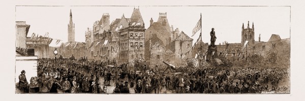 THE STEPHENSON CENTENARY CELEBRATION AT NEWCASTLE-ON-TYNE: THE CART-HORSE PROCESSION: THE ARMSTRONG