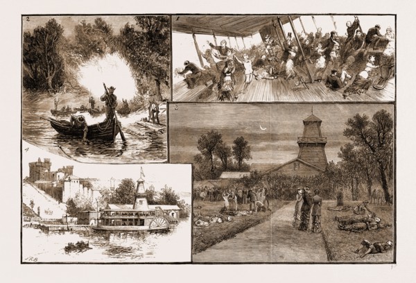 THE RECENT FATAL STEAMBOAT DISASTER IN CANADA, 1881: 1. The Boat Heeling Over. 2. Midnight: