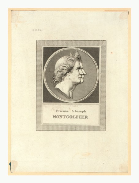 Etienne & Joseph Montgolfier, Bust-length double profile portrait of the Montgolfier brothers,