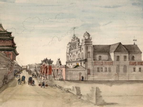 Church in Peking, between 1860 and 1900, watercolor and graphite, 24.8 x 33.1 cm (sheet), Beijing,