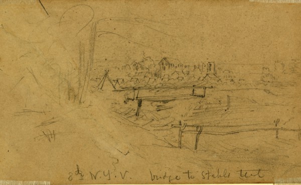 Encampment of 8th New York Volunteers, 1861, drawing, 1862-1865, by Alfred R Waud, 1828-1891, an