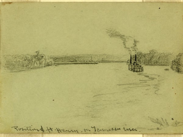 Position of ft. Henry on Tennessee River, 1862 ca. January-March, drawing, 1862-1865, by Alfred R