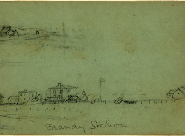 Brandy Station, 1863 ca. June 9, drawing, 1862-1865, by Alfred R Waud, 1828-1891, an american