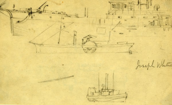 Joseph Whitney, between 1860 and 1865, drawing on cream paper, pencil, 14.2 x 23.9 cm. (sheet),