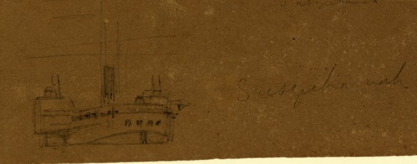 Susquehannah, between 1860 and 1865, drawing on brown paper pencil, 5.8 x 16.0 cm. (sheet),