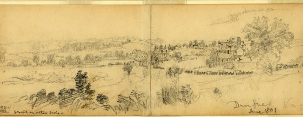Dumfries, Va., June 1863, drawing, 1862-1865, by Alfred R Waud, 1828-1891, an american artist