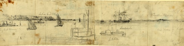 Indian Head, Md., drawing, 1862-1865, by Alfred R Waud, 1828-1891, an american artist famous for