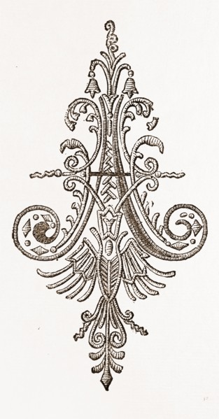 MONOGRAM, NEEDLEWORK, 19th CENTURY EMBROIDERY