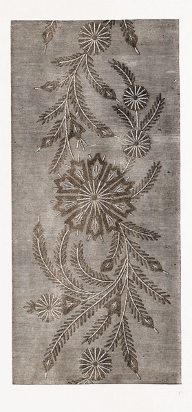 BORDER OF SMOKING-CAP, NEEDLEWORK, 19th CENTURY EMBROIDERY