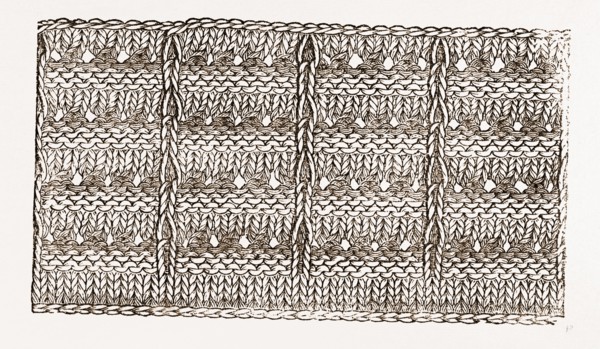 BORDER FOR STOCKINGS, NEEDLEWORK, 19th CENTURY EMBROIDERY