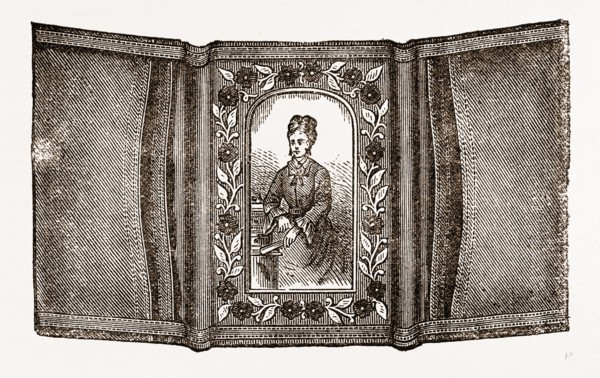 CASE FOR CARTES DE VISITE, NEEDLEWORK, 19th CENTURY EMBROIDERY