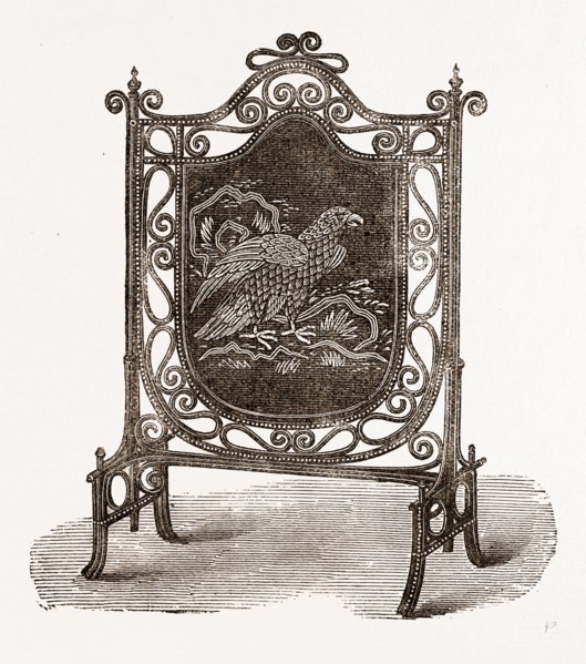 FIRE-SCREEN, 19th CENTURY INTERIOR