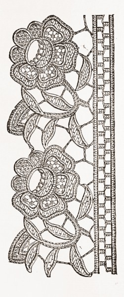 LACE EDGING FOR WASHING MATERIALS, NEEDLEWORK, 19th CENTURY EMBROIDERY