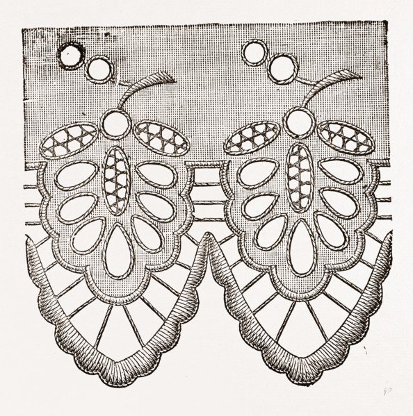 EMBROIDERED EDGING FOR UNDERLINEN, NEEDLEWORK, 19th CENTURY EMBROIDERY