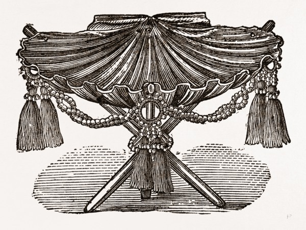 RING-TRAY, NEEDLEWORK, 19th CENTURY