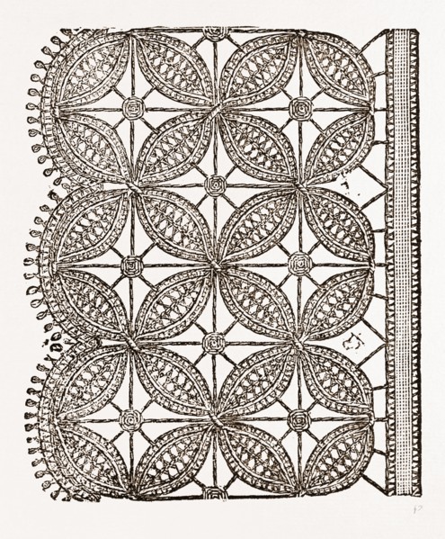 LACE EDGING FOR UNDERLINEN, NEEDLEWORK, 19th CENTURY EMBROIDERY