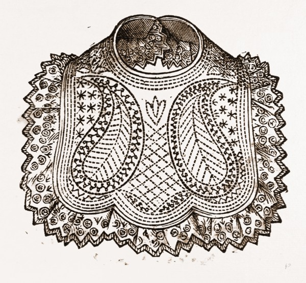 BABY'S BIB, NEEDLEWORK, 19th CENTURY EMBROIDERY