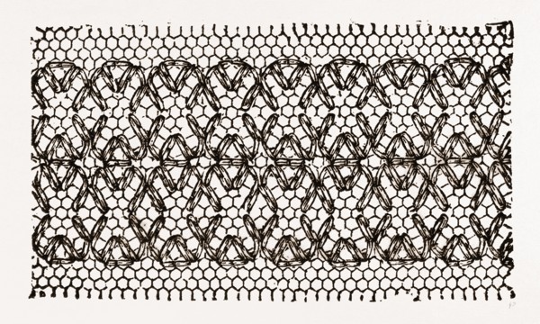 DESIGN FOR DARNING ON NET, NEEDLEWORK, 19th CENTURY