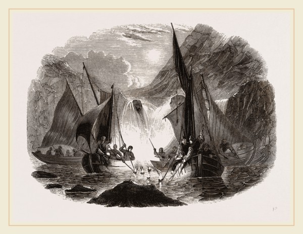 Salmon-spearing by Torchlight