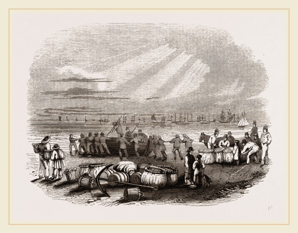 Herring-fishers on Yarmouth Beach, UK
