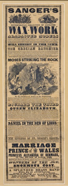 Sanger's wax-work alabaster models; [no date recorded on shelflist card]; 1 print.