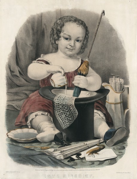 Into mischief; Currier & Ives.,; New York : Published by Currier & Ives, 152 Nassau St., c1857.; 1