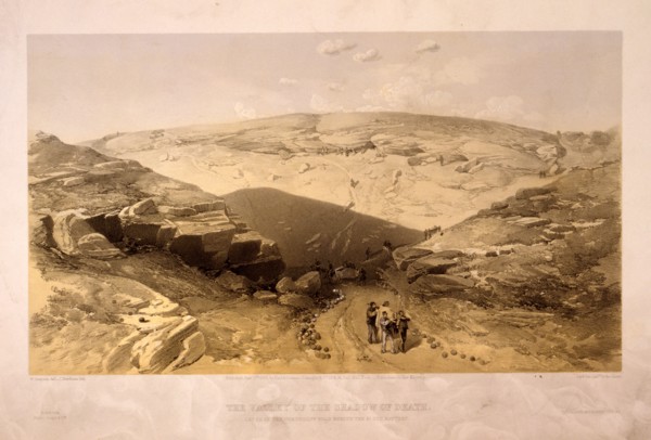The valley of the shadow of death Caves in the Woronzoff Road behind the 21 gun battery / / W.