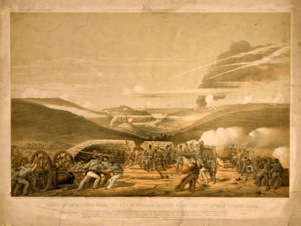 Siege of Sevastopol from the New 32 pounder battery above the left attack Picquet House / M.A.