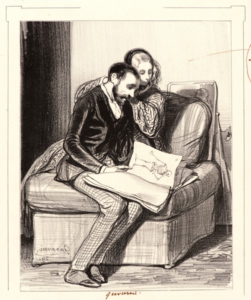 Paul Gavarni (aka Hippolyte-Guillaume-Sulpice Chevalier, French, 1804 - 1866). Les Etudiants de