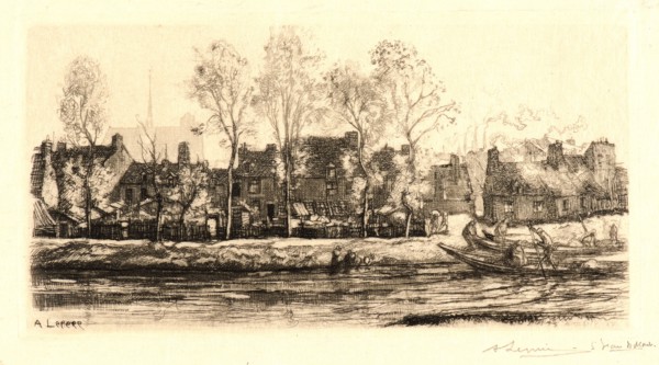 Auguste Louis LepÃ¨re (French, 1849 - 1918). Bords de la Somme, Amiens, 1907. Etching.