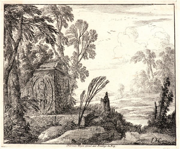 Laurent de La Hyre (French, 1606 - 1656). The Sarcophagus (Le Sarcophage), 1640. Etching.