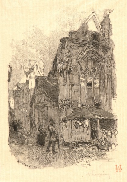 Auguste Louis LepÃ¨re (French, 1849 - 1918). St.-Etienne-des-Tonneliers, Rouen, 1888. Wood
