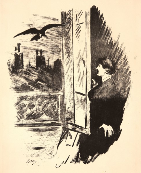 Ãâdouard Manet (French, 1832 - 1883). The Raven (Le corbeau): Open Here I Flung the Shutter, 1875.