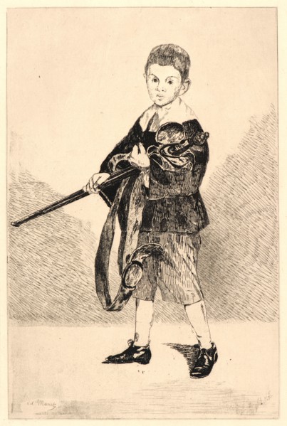 Ãâdouard Manet (French, 1832 - 1883). Child with a Sword Turned to the Left (L'Enfant a l'Ãâpée