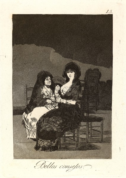 Francisco de Goya (Spanish, 1746-1828). Bellos consejos. (Pretty teachings.), 1796-1797. From Los