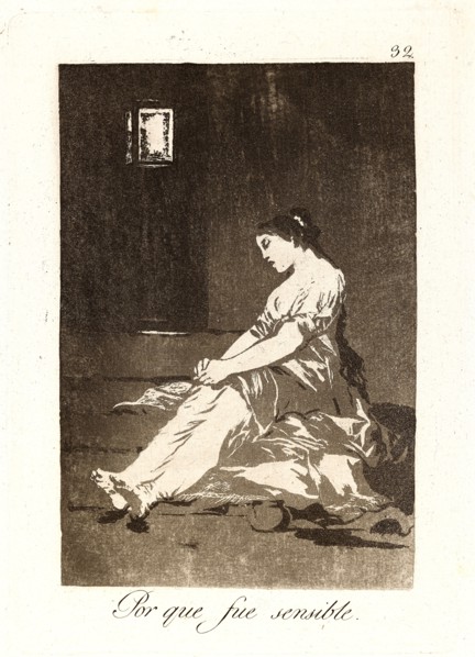 Francisco de Goya (Spanish, 1746-1828). Por que fue sensible. (Because she was susceptible.),