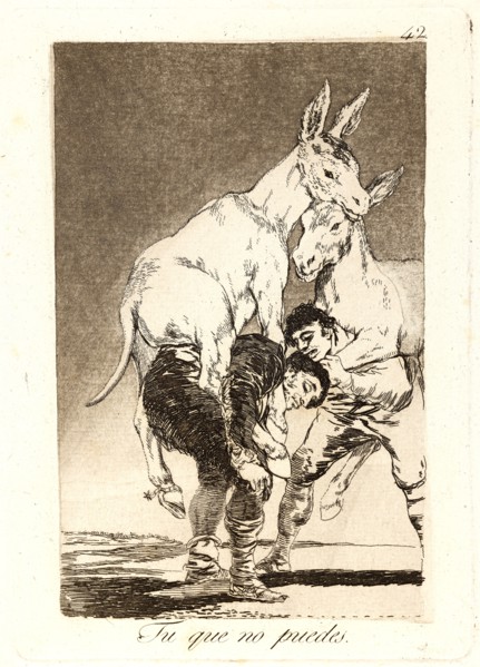 Francisco de Goya (Spanish, 1746-1828). Tu que no puedes. (Thou who canst not.), 1796-1797. From