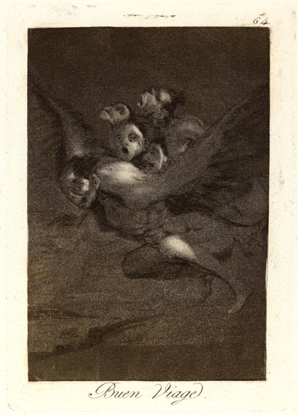 Francisco de Goya (Spanish, 1746-1828). Buen Viage. (Bon voyage.), 1796-1797. From Los Caprichos,