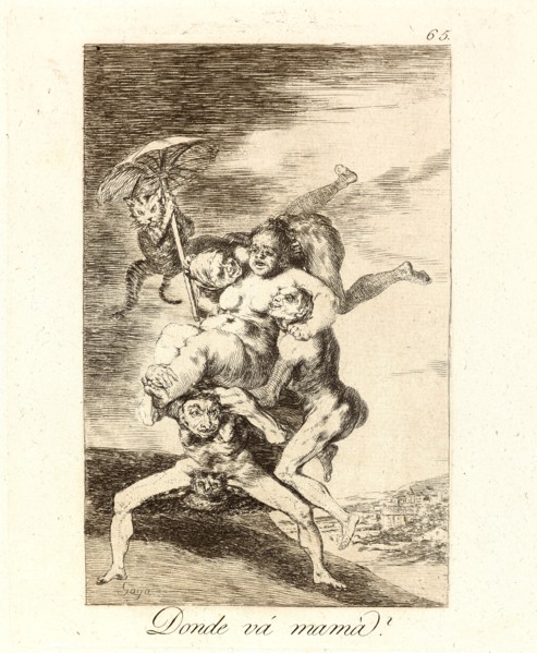 Francisco de Goya (Spanish, 1746-1828). Donde vÃ¡ mamÃ¡? (Where is mother going?), 1796-1797. From