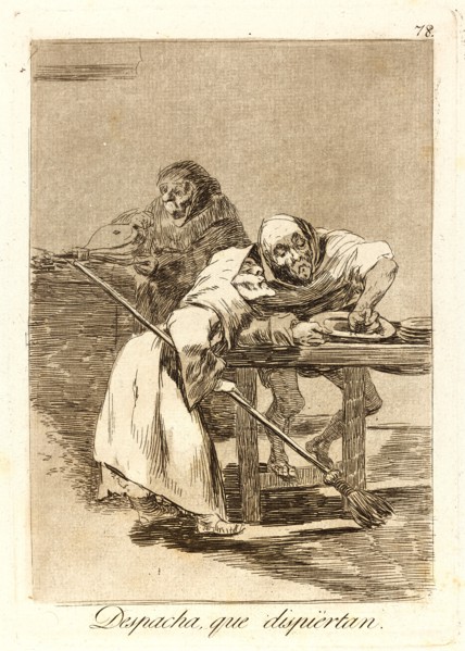 Francisco de Goya (Spanish, 1746-1828). Despacha, que dispiértan. (Be quick, they are waking up.),