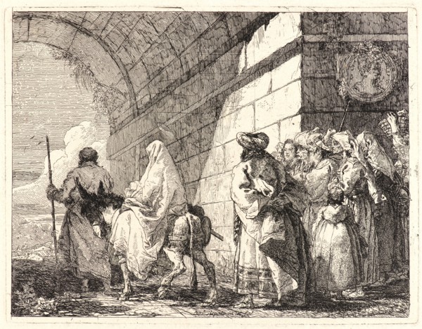Giovanni Domenico Tiepolo (Italian, 1727 - 1804). The Holy Family Passes under a City Arch,