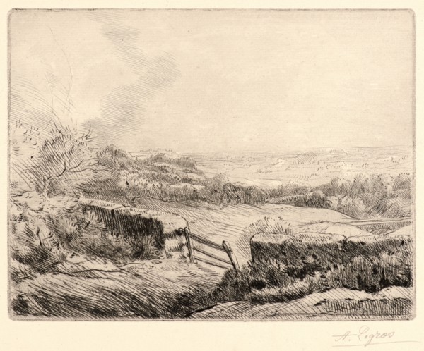 Alphonse Legros (French, 1837 - 1911). Entrance to the Field (L'Entree du Champ). Etching. Second
