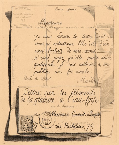 Adolphe Martial Potémont (French, 1828 - 1883). Letter on the Elements of Etching (Lettre sur les