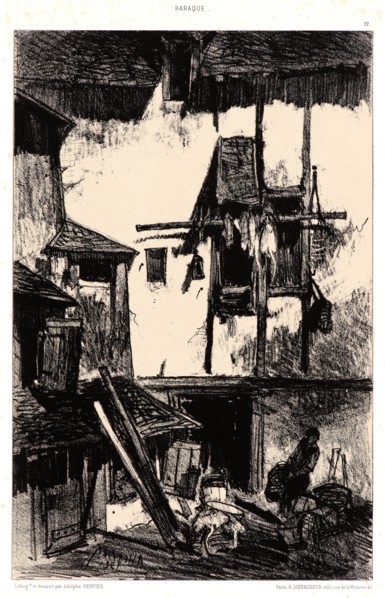 Louis Adolphe Hervier (French, 1818 - 1879). Baraque, 1852. Lithograph.
