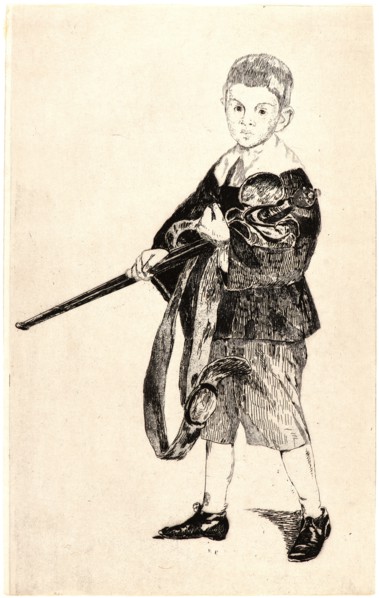Ãâdouard Manet (French, 1832 - 1883). Child with a Sword Turned to the Left (L'Enfant a l'Ãâpée