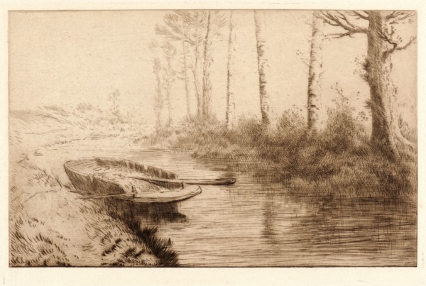 Alphonse Legros (French, 1837 - 1911). The Canal, Morning Light (Le Canal, effet du matin).